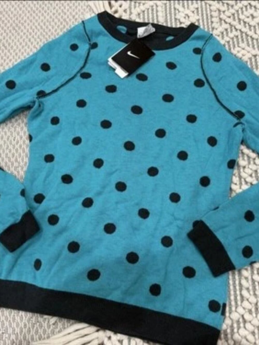 Nike Women's Reversible Polka Dot Crewneck Sweater M NWT